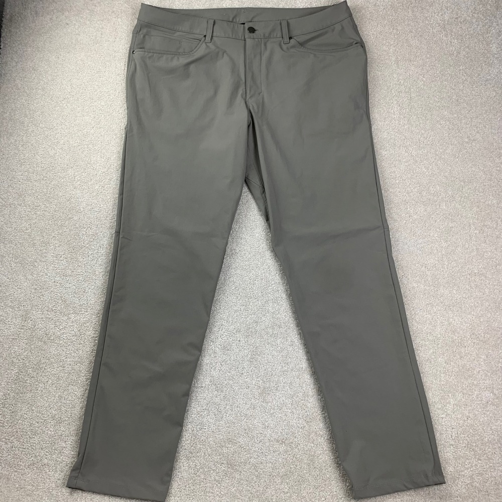 Lululemon Commission Classic Pant Mens 38 Grey Warpstreme Chino LM5ADFS